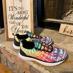 Tie dye super comfy memory foam sneakers!!